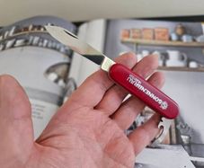 Vintage Victorinox Bantam 84mm Swiss Army Knife with Advertising Metal inlay Collectable