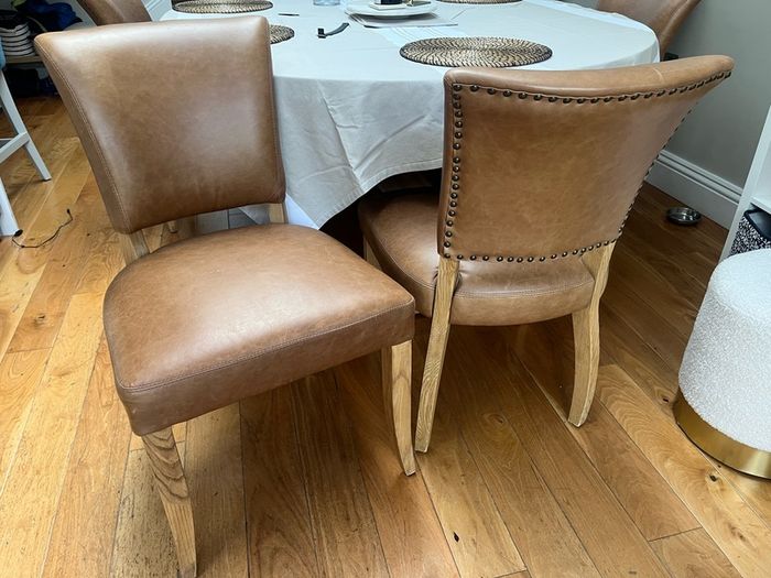 Leather dining chairs