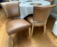 Leather dining chairs
