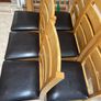 6 x Beautiful Leather & Wooden Kitchen Dining Chairs - Can Deliver Image 2