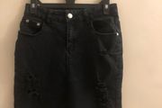 Black denim skirt (size 14)