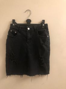 Black denim skirt (size 14)