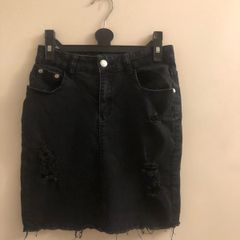 Black denim skirt (size 14)
