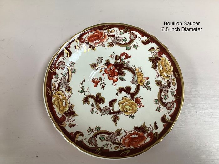 Vintage Masons Ironstone Soup Bowl & Saucer Set