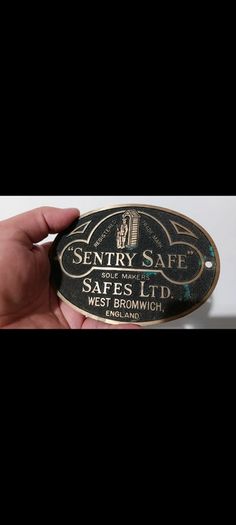 Original sentry safe brass plaque
