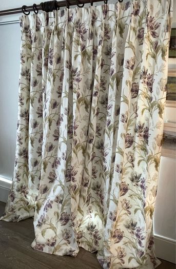 Stunning Large Laura Ashley Linen Curtains 128 inch wide x 93 inch drop