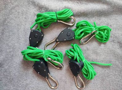4x Adjustable Rope Ratchet Hangers