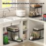 Under Sink Storage 2 Pack, 2 Tier Pull Out Cabinet Organizers for Kitchen, Bathroom Organization Image 8
