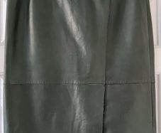 Ladies Vintage Dark Green Leather Skirt by Elton