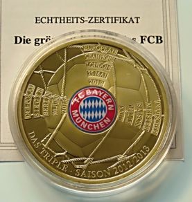 Bayern Munich Treble Season 24 Karat Gold plated Proof 2012 / 2013