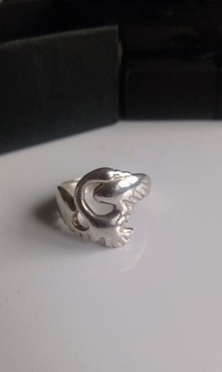 Vintage Children of Lir swan sterling silver ring size L