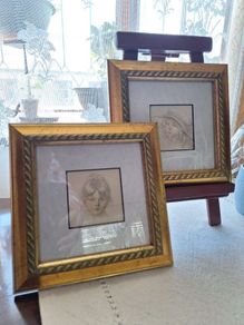 Two framed reproduction of vintage sketches