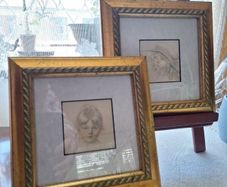 Two framed reproduction of vintage sketches