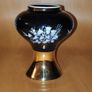 Prinknash Abbey Pottery Black bud vase with white Lilly of the Valley flowers pattern Image 3
