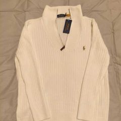 Ralph Lauren Knit Quarter Zip Men's Size L White colour