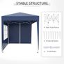 2x2m Popup Gazebo Marquee Party Tent Pavilion Blue with 4 Sides Image 7
