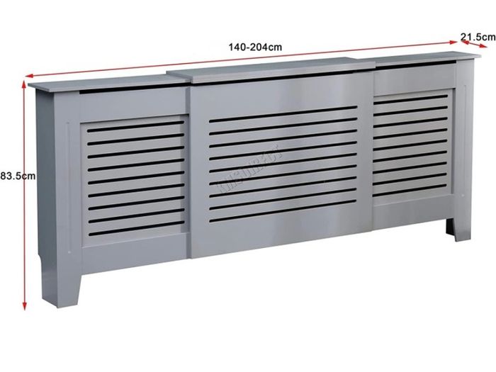 Grey Painted Radiator Cover Wall Cabinet Wood MDF Traditional Modern Adjustable (FREE POSTAGE)
