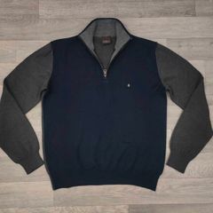 Oscar Jacobson Half Zip Wool Blend Golf Jumper Mens Medium