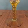 Lovely Set of Three Vintage Mid-Century Hand Blown Liqueur Glasses with Hand Blown Amber Rope Twist Stems - Priced as a Pair, as the Third Glass has a Tiny Chip Image 4