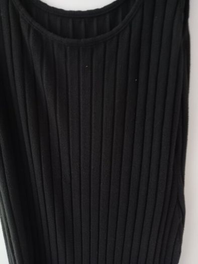 Long fine ribbed dress with side slit and matching long cardigan size 16 -18