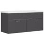Sink Cabinet with Built-in Basin Grey Chipboard Image 2