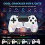 Wireless Controller for PS-4, Crack Design with RGB Light, 1000mAh Battery, 3.5mm Audio Jack, Gamepad Joystick with Dual Vibration/6-Axis Gyro Sensor/Touch Panel, Controller for PS-4/Pro/Slim/PC Image 2