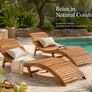 Set of 2 Foldable Wooden Sun Loungers FSC Acacia Garden Reclining Chairs with Ergonomic Design Image 3