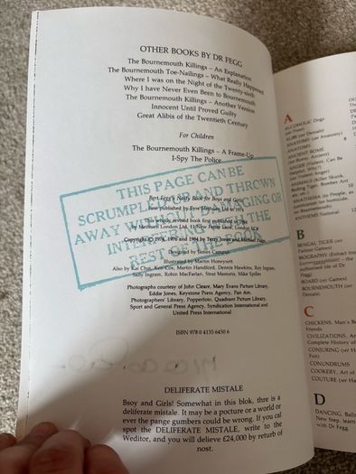 Dr. Fegg's Encyclopaedia of All World Knowledge Book signed by Michael Palin