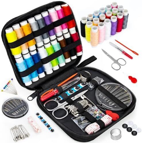 97pcs Sewing Kit With Case, Portable Sewing Supplies For Home Traveler, Adults, Beginner, Emergency, Contains Thread
