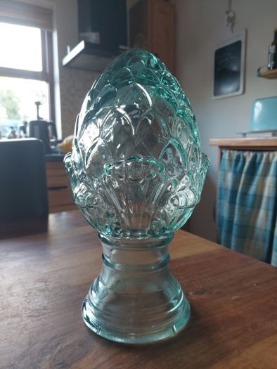 Large 29cm Vintage Glass Artichoke Finial (Heavy 2.8kg)