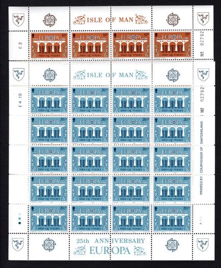 1984 Isle of Man Europa Commemorative Stamp Sheetlets Mint Never Hinged (MNH)