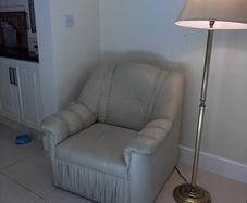 Cream Leather Sofa Suite 3 Piece Set