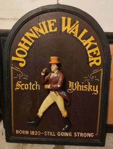 Vintage Johnny Walker Wooden Sign
