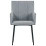Dining Chairs with Armrests 6 pcs Light Grey Fabric Image 2