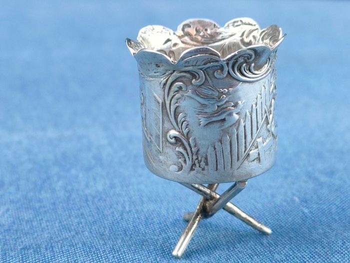 Miniature 19th century 800 silver chalice