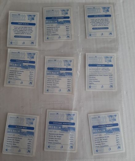 Vintage merlin Premier league cards 1997/98