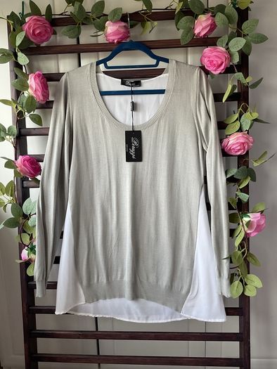 jumper Bnwt peruzzi jumper size 38 grey jumper with chiffon detail
