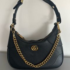 Black leather shoulder bag