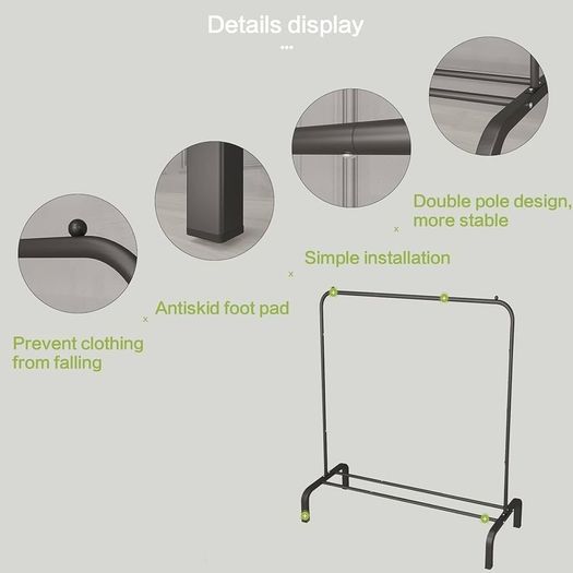 NEW SALE | Clothing Garment Rack, 110 CM Metal Clothes Rail with Bottom Rack for Coats, Skirts, Shirts, Sweaters, Black