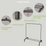 NEW SALE | Clothing Garment Rack, 110 CM Metal Clothes Rail with Bottom Rack for Coats, Skirts, Shirts, Sweaters, Black Image 3