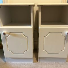 White slim fit bedside locker x 2