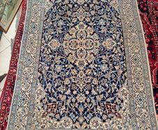 Rare large authentic Persian Nain Rug. silk and wool