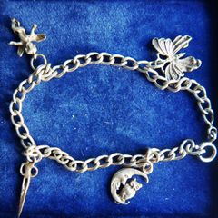 Vintage Sterling Silver 925 Charm Bracelet length 8" - 9,3g