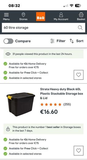 4 x storage tubs 60ltrs. Used for a week. Collect Swords area