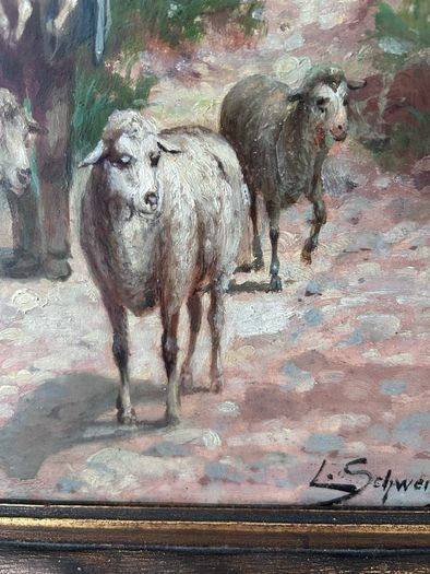 Antique Oil Painting by Austrian artist Ludwig Schweiger