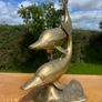 Vintage Brass Dolphin Sculpture Image 2