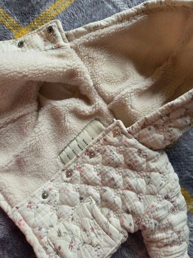 Upto1month, Bnwot Next Cream Floral Quilted Borg Fleece Hooded Jacket
