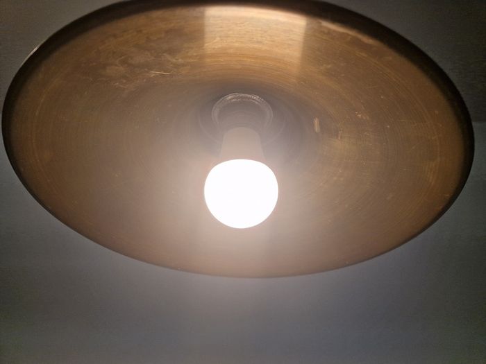 1890/ 1900 Antique French adjustable copper pendant light
