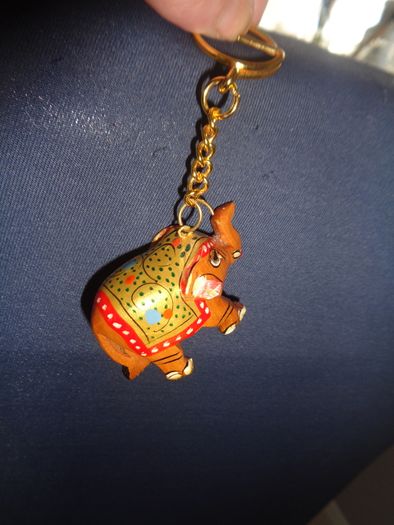 Hand Painted Indian Elephant Key Rings x 2 for Sale
