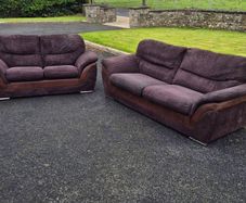 Brown Corduroy 3 + 2 Seater Couches